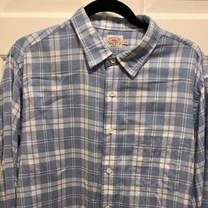 Faherty Everyday Shirt Steel Heather Plaid Large